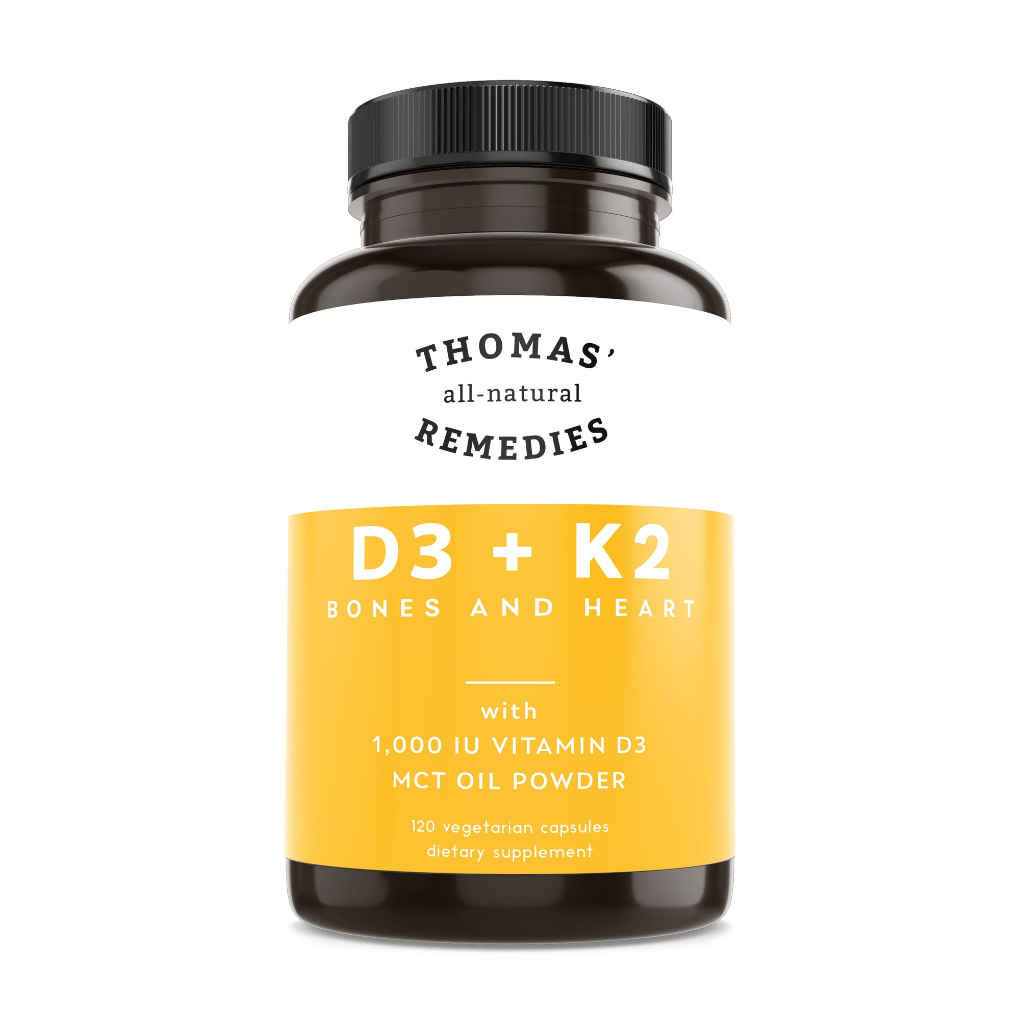 Vitamin D3 + K2 with MCT Oil (1000IU D3) - 90ct