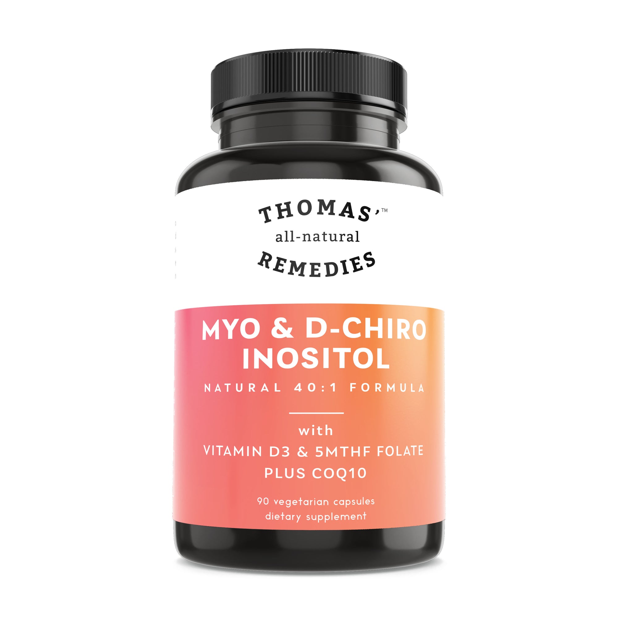 Myo Inositol Supplement & D-Chiro Inositol Blend with Folate and Vitamin D3, 40:1 Ratio - 90ct